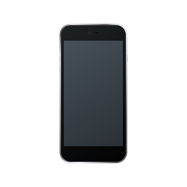 Векторная иллюстрация черного современного реалистичного смартфона
 - Вектор,изображение
