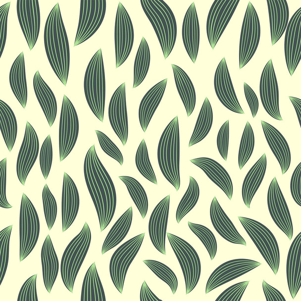 Graceful branches, leaves and flowers Seamless background in the style of nature. Vintage ornament. Leaf elements. wallpapers, wrapping paper for printing, textiles. - Vector, imagen