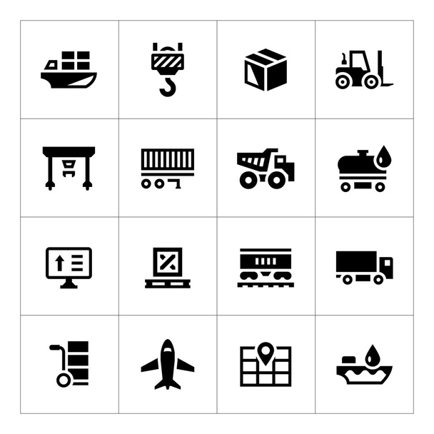 Symbole der Logistik setzen - Vektor, Bild