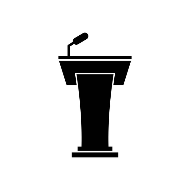 ícone do microfone. ilustração simples de ícones vetoriais tribuno para web - Vetor, Imagem