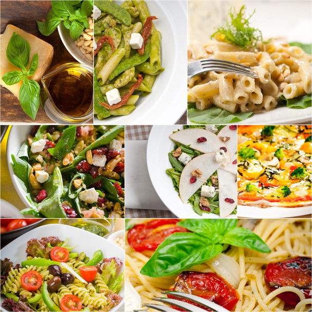 healthy and tasty Italian food collage - Foto, afbeelding