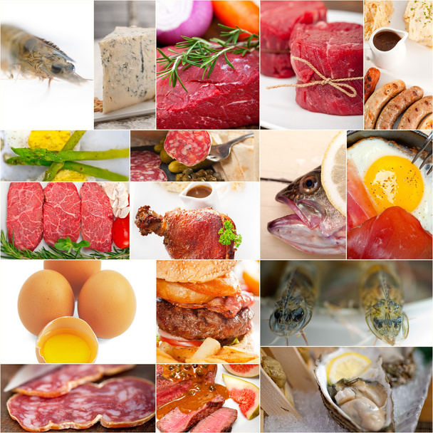 collage de recolección de alimentos con alto contenido proteico
 - Foto, Imagen