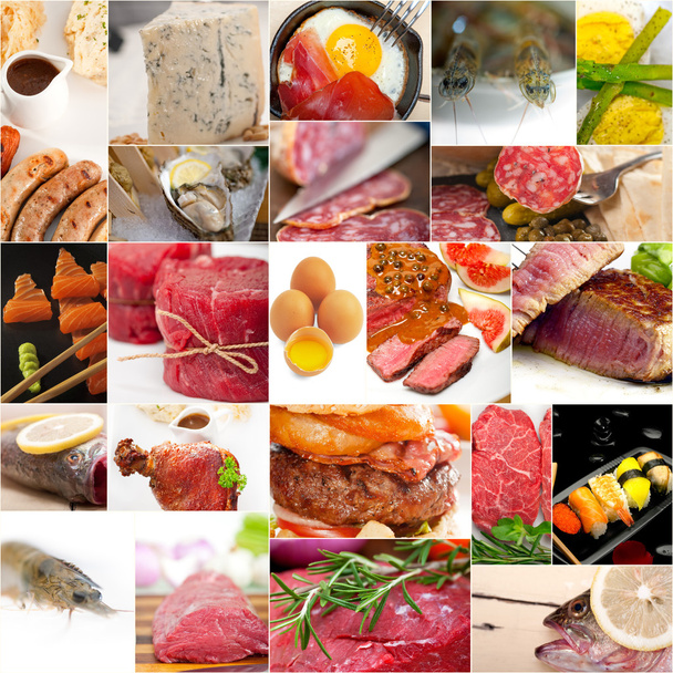 高蛋白質食品コレクション コラージュ - 写真・画像