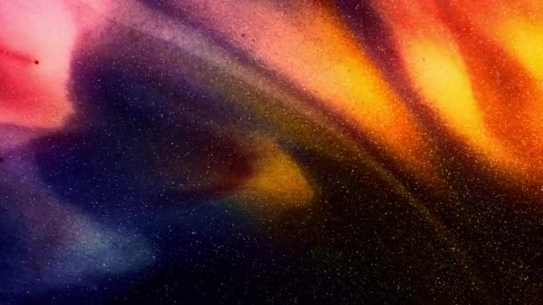 Abstract Grunge Color Ink Paint Spread Blast Explode Achtergrond. Kleurrijke Chaos Vloeibare Turbulentie. Verkeer - Video
