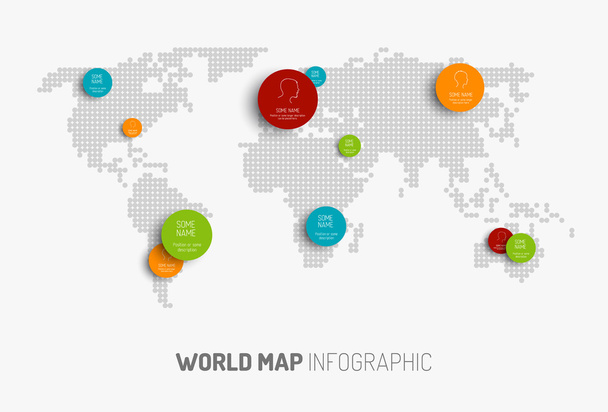 World map with pointer marks - Vektör, Görsel