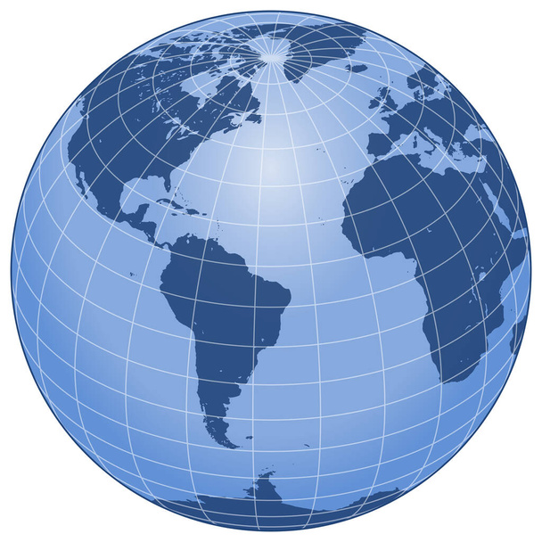 Векторное проектирование планеты Земля, проектирование земной сферы - Вектор,изображение