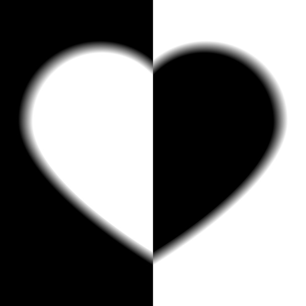 Две стороны любви - черно-белая, как мужчина и женщина
 - Фото, изображение