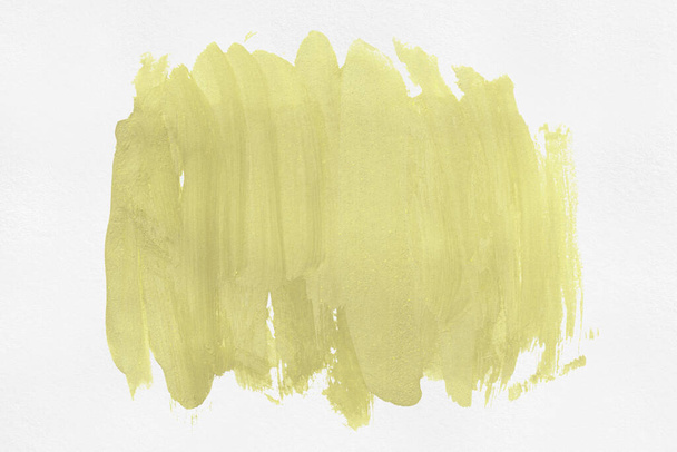 Világossárga ecset elszigetelt fehér papír háttér. halványsárga akvarell - Fotó, kép