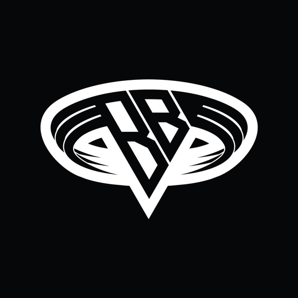 BB Logo monogramma lettera con forma a triangolo fetta isolato modello di progettazione contorno - Foto, immagini