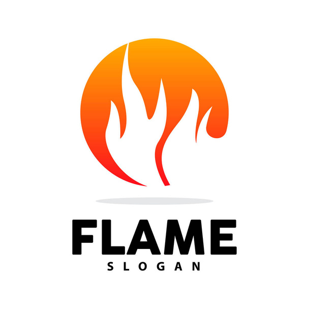 Red Flame Logo, Burning Heat Fire Vector, Fire Logo Template Icon Design - Vector, Image