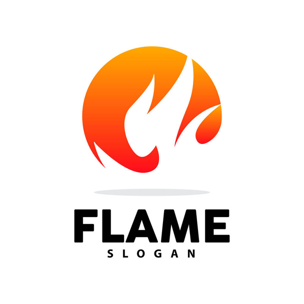 Red Flame Logo, Burning Heat Fire Vector, Fire Logo Template Icon Design - Vector, Image