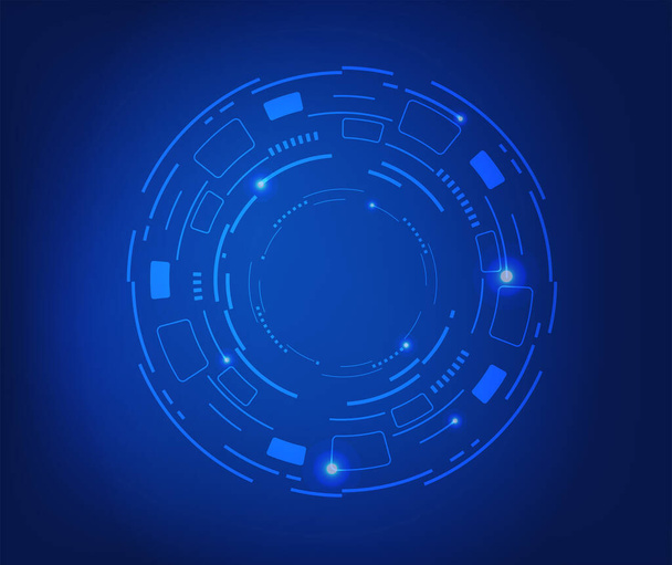 Circle interface technology. Futuristic technology concept. Abstract vector blue background.  - Vector, Image
