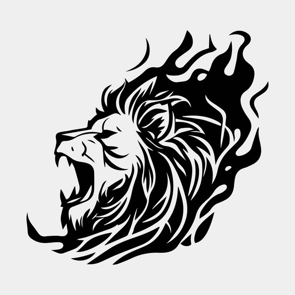 Lion Flame Fire Logo Sport Esport Mascot Design Vector - Vektor, obrázek