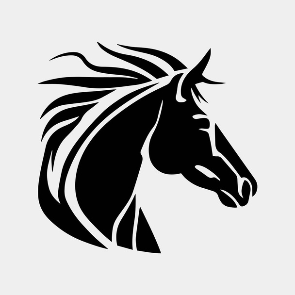 Horse head vector illustration on a white background - Vettoriali, immagini