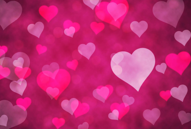 abstract background with bokeh pink hearts  - Foto, Imagem