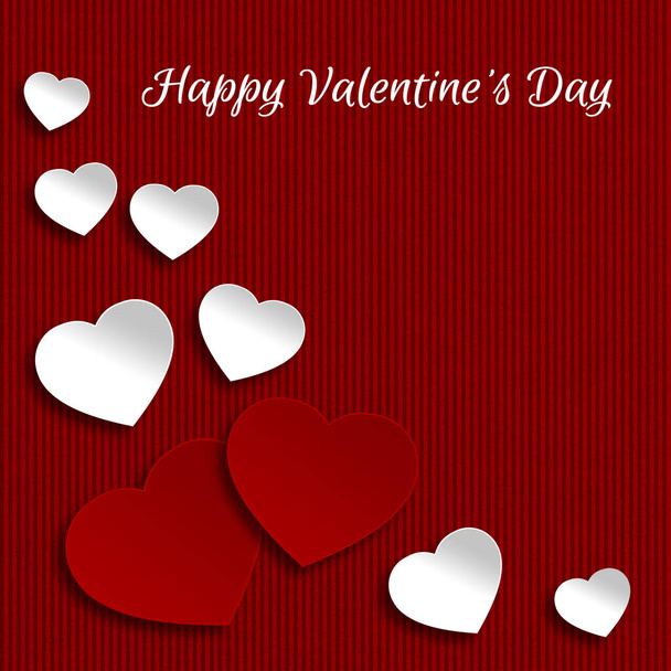 valentines day background with red and white hearts - 写真・画像