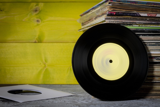 Records Stacked - Photo, Image