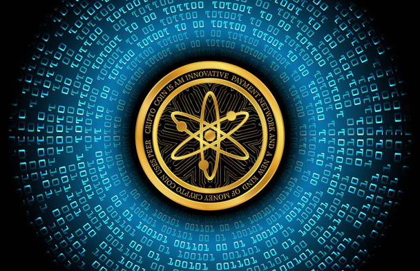 cosmos-atom virtual currency images. 3d illustration. - Foto, Bild