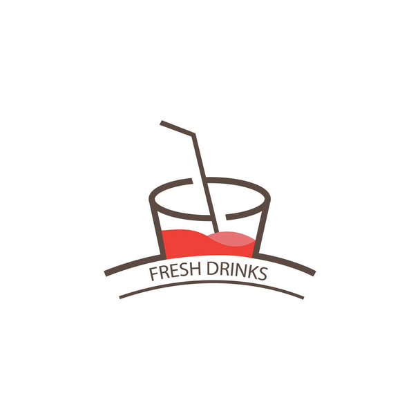 suco bebida logotipo design abstrato linha vetor ilustração - Vetor, Imagem