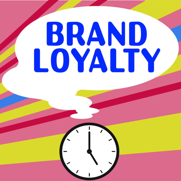 Знак, показывающий лояльность бренда, концепция, означающая повторную покупку посол патронаж Любимый доверенный - Фото, изображение