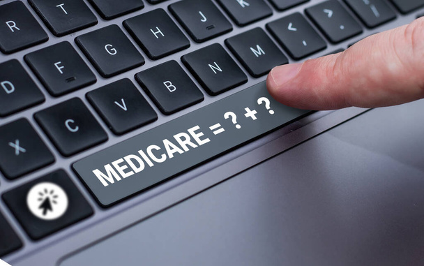Handwriting text Medicare , Business idea a policy of the federal government providing health care coverage - Foto, Imagen