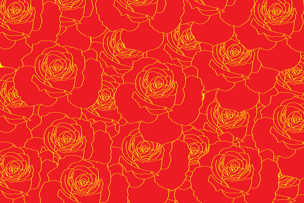 Illustration of red rose flower background. - Vector, Imagen
