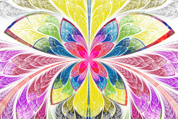 Patrón fractal simétrico multicolor como flor o mariposa
  - Foto, Imagen