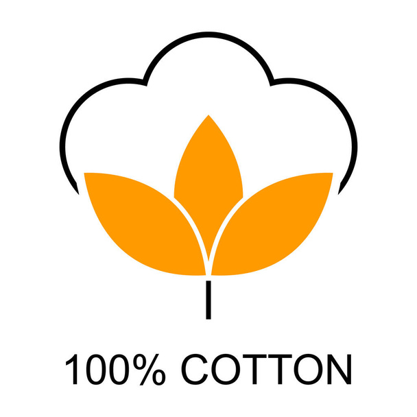 Cotton organic icon, clothing symbol natural symbol, web graphic vector illustration . - Vettoriali, immagini