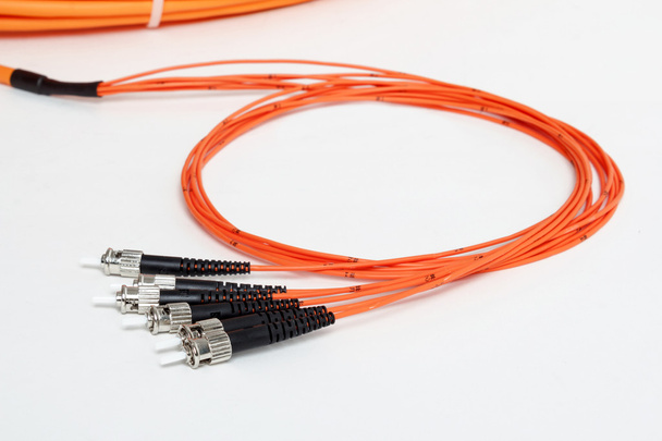 oranžové vlákno optický konektor St patchcord - Fotografie, Obrázek