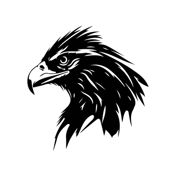 Eagle logo design. Abstract eagle head. Eagle face black emblem. Vector illustration - ベクター画像