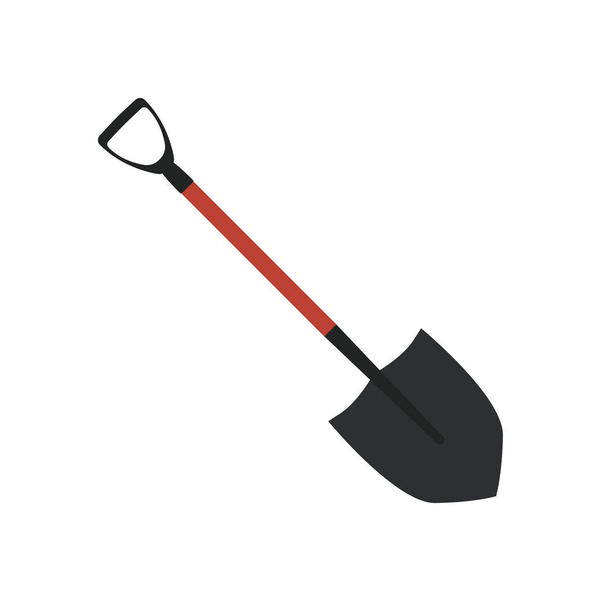лопата плоский дизайн Векторні ілюстрації ізольовані на білому тлі. Концепція садових, будівельних та ремонтних інструментів
 - Вектор, зображення