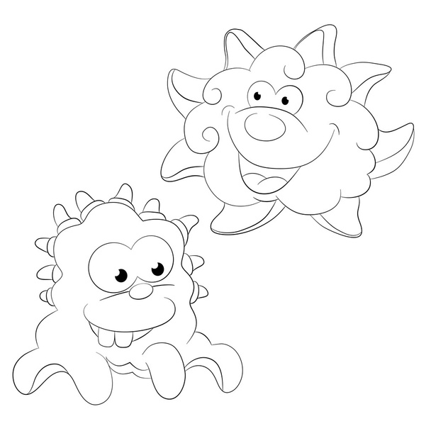 Two  cartoon monsters - Vector, Image
