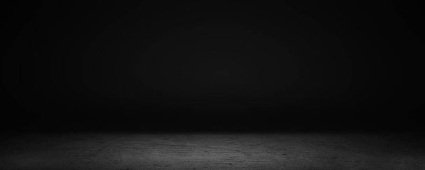 Empty black room studio used for background and display your product - Zdjęcie, obraz