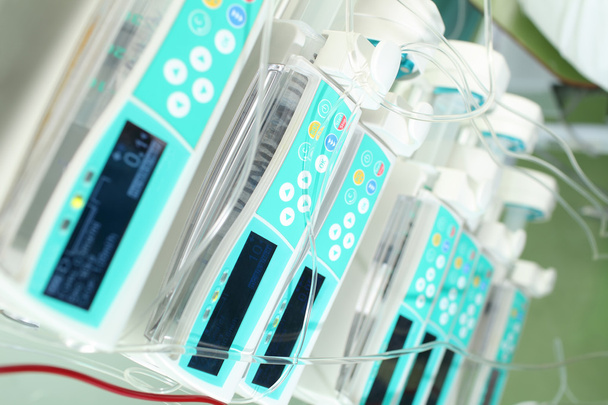 Stack of devices for infusion therapy in the hospital - Valokuva, kuva