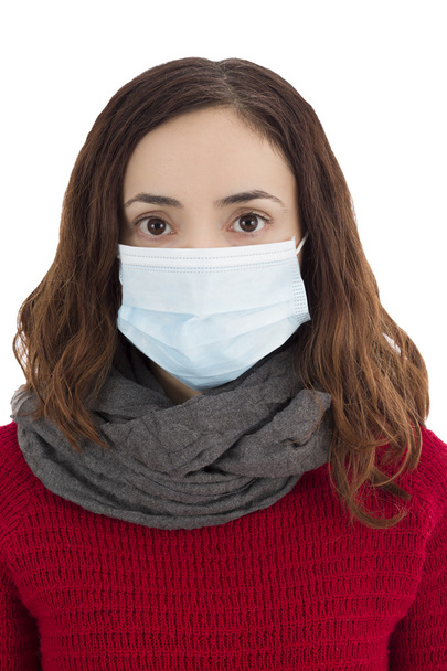 Γυναίκα που φοράει μια μάσκα του ιού - Φωτογραφία, εικόνα