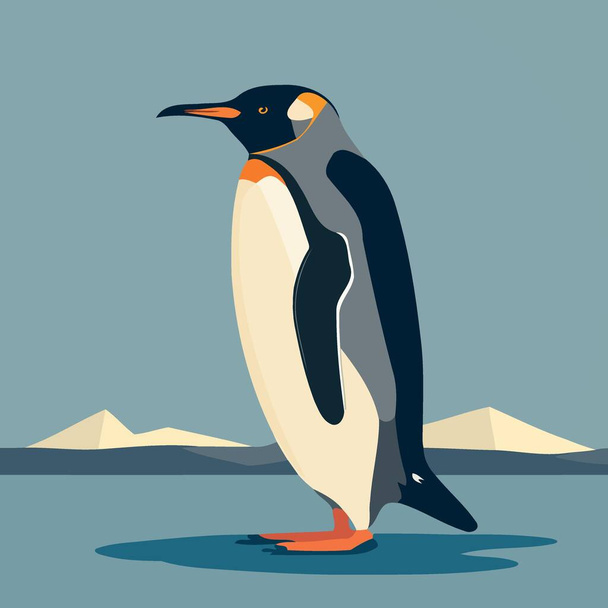 animal bird common blue penguin Minimalist vector illustration - Vektor, kép