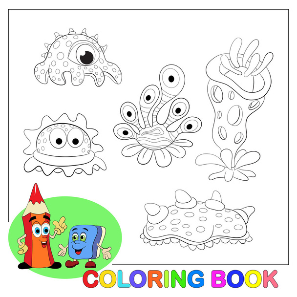 Set of six monsters - Vector, Image