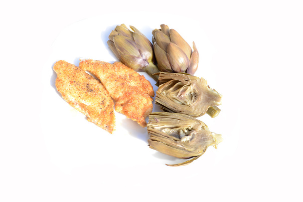 Poitrine de poulet aux artichauts
 - Photo, image