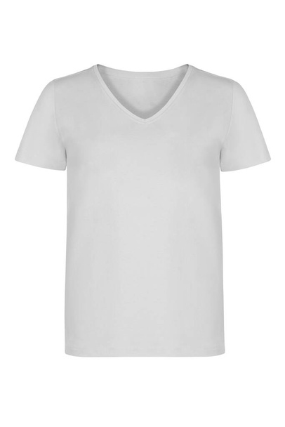 Realistic ghost mannequin photography unisex t shirt front and back mockup isolated on white background - Foto, imagen