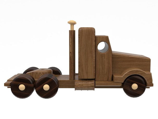  木製のおもちゃの3Dレンダリング。軽い背景に木製のおもちゃ。3Dレンダリング. - 写真・画像