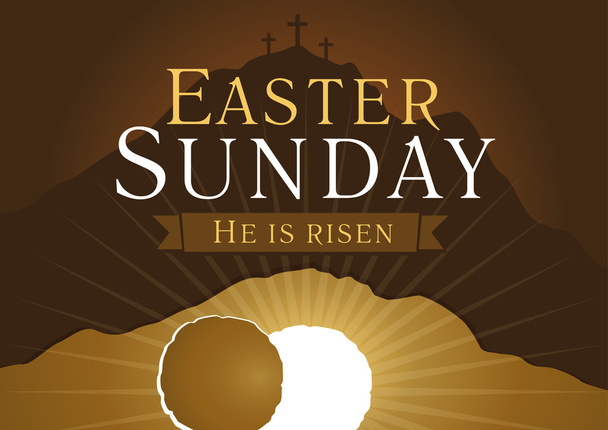 Húsvét vasárnap, ő feltámadt.  - Vektor, kép