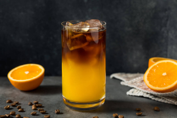 Cold Refreshing Orange Juice and Coffee Drink with Ice - Fotó, kép