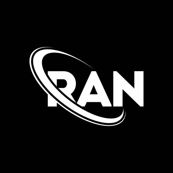 RAN-logo. RAN brief. RAN letter logo ontwerp. Initialen RAN logo gekoppeld aan cirkel en hoofdletters monogram logo. RAN typografie voor technologie, business en vastgoed merk. - Vector, afbeelding