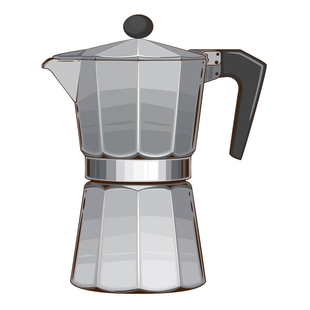 Moka Pot Coffee Maker, Electric Espresso Coffee Maker Pot, Espresso machine - Vector, imagen