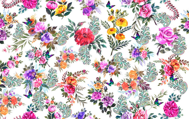 seamless pattern with flowers  - Photo, Image