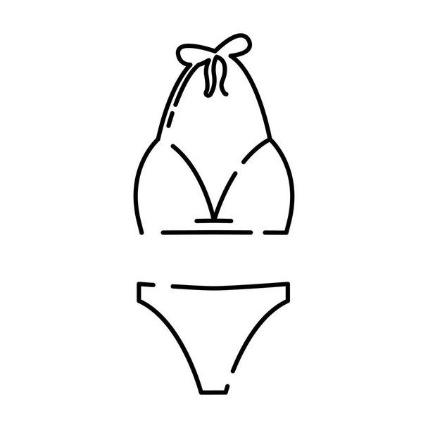 Swimsuit icon. Element of clothes icon for mobile concept and web apps. Thin line Swimsuit icon can be used for web and mobile. Bikini, beachwear in summer. - Wektor, obraz