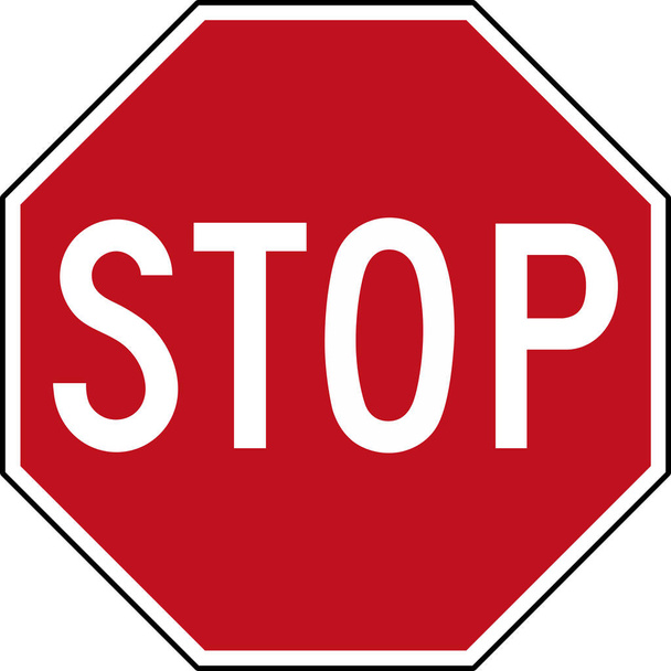 Stop sign - R1 series Stop and yield signs regulatory - vector America United States USA signs and Canada, Fiji, India, Indonesia, Lebanon, New Zealand, Pakistan, Philippines, Singapore, United Kingdom, Australia - Vector, Image
