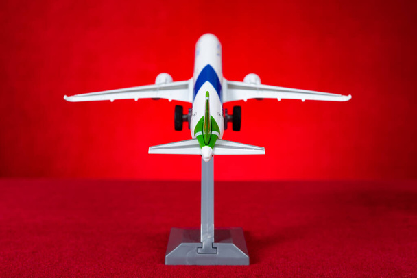 airplane model on a red background - Photo, image