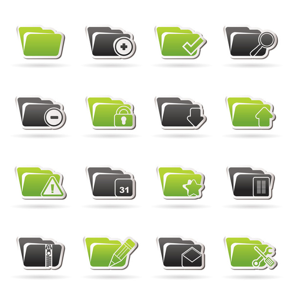 Different kind of folder icons - Vektor, obrázek