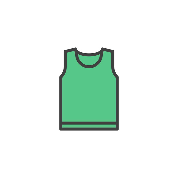 Sleeveless shirt filled outline icon, line vector sign, linear colorful pictogram isolated on white. Symbol, logo illustration. Vector graphics - Vektor, Bild